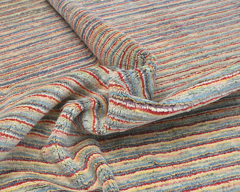 8x10 Moroccan Multicolor Hand Woven Wool Area Rug